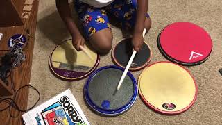 10 year old drummer -Darius riles practices Paradiddles on his drum pad!