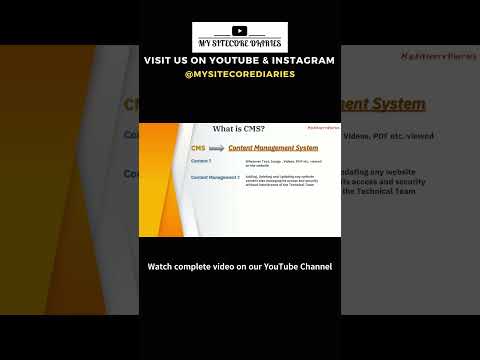 ️ A beginner's guide to What is CMS #learning #sitecore #shorts