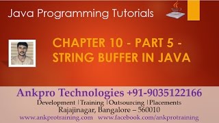 Java for beginners - Chapter 10 : String buffer (append, insert, replace, delete & reverse) Part - 5