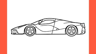 How to draw a FERRARI LAFERRARI easy / drawing ferrari 2013 sports car step by step