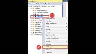 How to drop (delete) a database in MSSQL (SQL & SSMS)