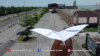 How to make a paper plane fly like a bat - fly from a height - flying paper plane like bat