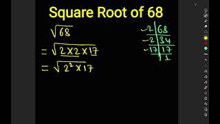 Square root of 68