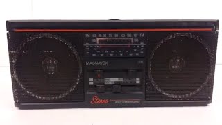 Magnavox D-1670 Mini Boombox AM FM Radio Black Vintage Stereo w/New Batteries Ebay Showcase Sold!