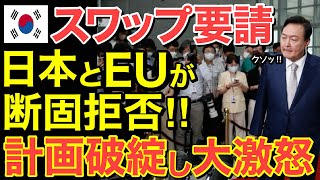 【海外の反応】隣国が８兆円の通貨スワップ要請！しかし、日本とEUに支援を完全に拒否され…予想外の展開に隣国大激怒で‼【にほんのチカラ】