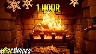 Fortnite Fireplace 1 Hour - Relaxing Fireplace Sounds ASMR - Fire Crackling Christmas Holiday