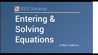 Entering and Solving Equations - the basics