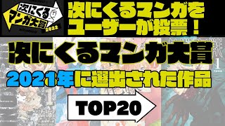 『次にくるマンガ大賞2021コミックス部門』で次にくるマンガとしてユーザーが投票してランキングTOP20に選出された作品たち