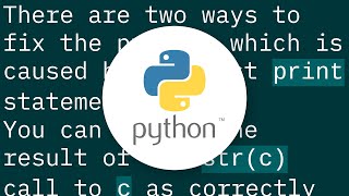 TypeError: cannot concatenate 'str' and 'int' objects