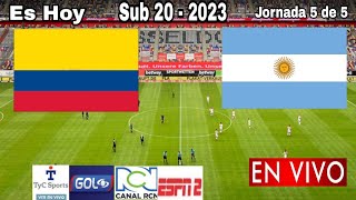 Colombia vs. Argentina en vivo, donde ver, a que hora juega Colombia vs. Argentina Sub 20 - 2023