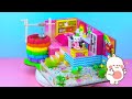 build aquarium around miniature rainbow house from cardboard ❤️diy miniature cardboard house