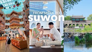 seoul to suwon 🇰🇷 magical library, aesthetic cafes, beautiful historical city |