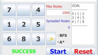 8 puzzle solver BFS and A*