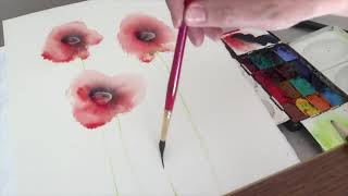 How to Paint Easy Watercolour Poppies For Beginners