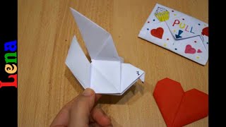 Creative with Lena 🐦 Origami Taube falten - Paper dove origami bird DIY - ОРИГАМИ ГОЛУБЬ