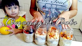 HOW TO MAKE OVERNIGHT OATS 4 EASY WAYS |  HEALTHY BREAKFAST MEALPREP | VEGAN BREAKFAST