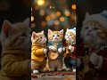 three cute small cats