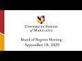 USM Board of Regents Meeting - September 18, 2020 - Public Session