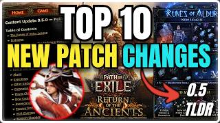 Top 10 BIGGEST Changes in 0.5 Patch Notes - Path of Exile 2