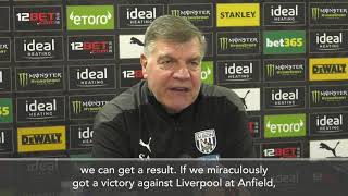 West Brom "not likely to win" says Allardyce ahead of EPL match at Liverpool