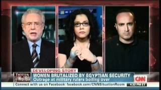 Wolf Blitzer's coverage of events in Cairo Dec 21st 2011 with Mona Eltahawy & Ragia Omran
