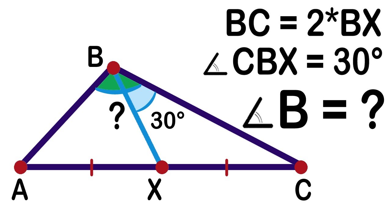 What Is The Measure Of Angle B In The Triangle ABC? Angle A = 30°. Math ...