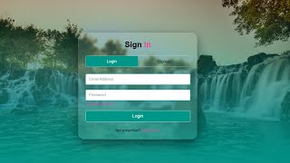 Glassmorphism Login and Sign Up form using HTML, CSS and JavaScript