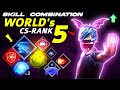 World's Best CS rank Skill Combination In Free Fire | Best Character Combination in Free Fire