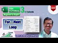 Vba tutorial - for next loop | VBA tutorial | E03 | Excel in Life
