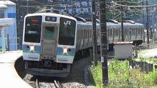 JR中央線 初狩駅に普通列車到着