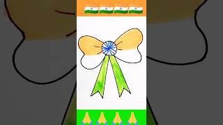 flag drawing on collar knot #indianflagdrawing #youtubeshorts #drawing #nationalflagdrawing #easyart