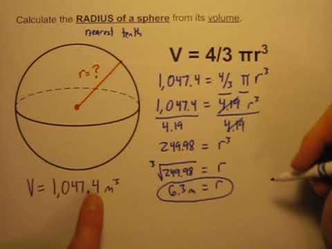 How do you find the mass of a sphere when given the radius?