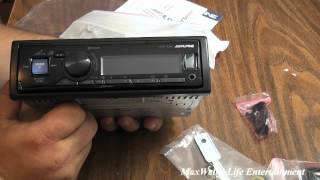 unboxing and first look at a alpine UTE 42BT stereo maxwellsworld