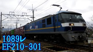 EF210-301　1089レ　AKCコンテナ1基、タンクコンテナ積載。