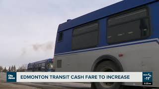 Edmonton public transit fares set to increase in February