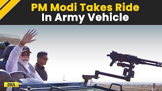PM Modi In Rajasthan: PM Narendra Modi Takes Ride In Indian Army Vehicle | Bharat Shakti | Pokhran