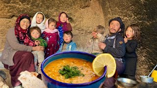 Living In a Cave and cook Tasty Afghan Vegetable Soup Recipe | Afghanistan village life