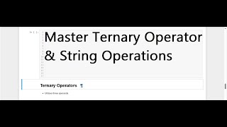Python Class 12: Mastering Ternary Operator & String Operations with Examples