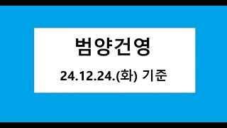 범양건영 차트 분석, 주식 주가 전망. 2024.12.25. 촬영