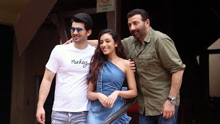 Sunny Deol With His Son Karan Deol & Sahher Bambba Spotted Promoting Their Film Pal Pal Dil Ke Paas