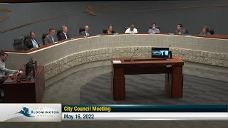 May 16, 2022 Bloomington City Council Meeting