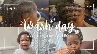 Twin Toddler Wash Day | The Struggles Of Washing & Styling