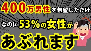 【これが現実】男性に年収400万希望したら53％、163万人の女性が余ってしまう