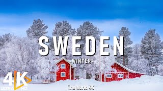 Winter in Sweden 4K ❄️ Explore Snowy Landscapes, Cozy Cabins, and the Northern Lights