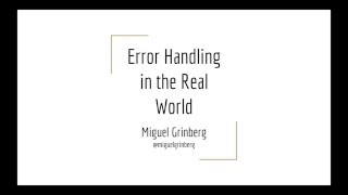 Error Handling in the Real World - Portland Python User Group