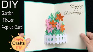 HOW TO MAKE GARDEN FLOWER POP UP CARD I DIY Birthday Card | Handmade Card