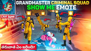 Grandmaster Yellow Criminals Show Me Emote|Last Zone More Alive Dangerous fightsFree Fire In Teluguk