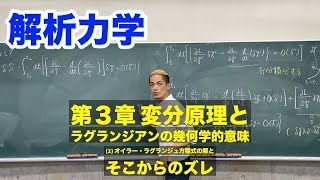 解析力学　第3章 変分原理とラグランジアンの幾何学的意味 (2) オイラー・ラグランジュ方程式の解とそこからのズレ