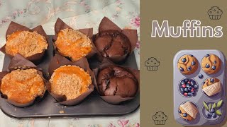 How to make cafe style Muffins at home || Chocolate, Strawberry and Blueberry Muffins