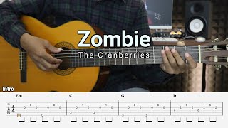 Zombie – The Cranberries - Fingerstyle Guitar Tutorial + TAB & Lyrics